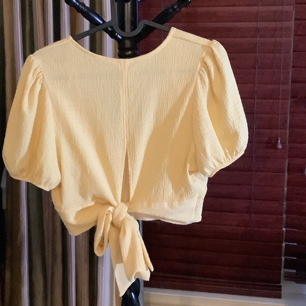 Sabo Skirt Sunny Yellow Wrap Blouse - Picture 4 of 4